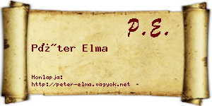 Péter Elma névjegykártya